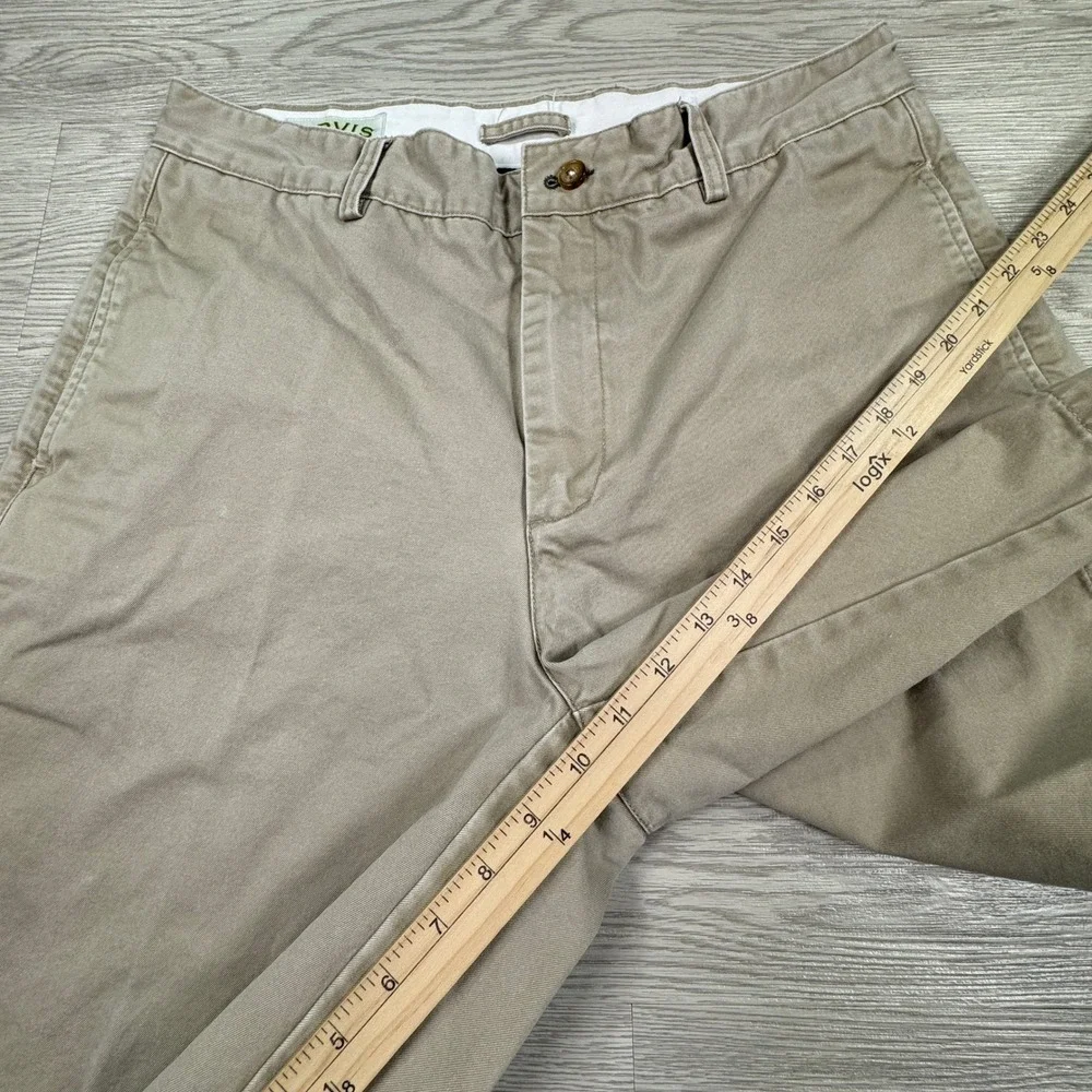 Orvis Men's Classic Chino Shorts Tan‎ Khaki 34 Cotton Flat Front Casual Preppy